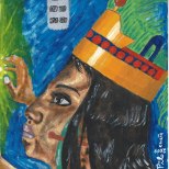 Lady Wac Chanil Ajaw, brave Maya ruler. Painting by Miguel Omaña. Copyright 2009.